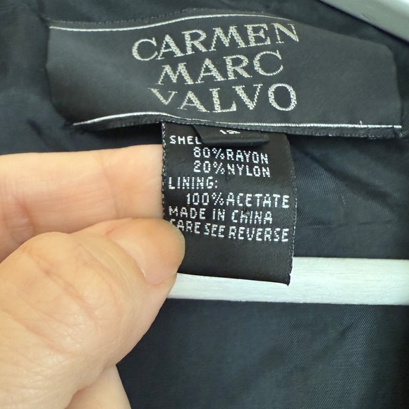 Carmen Marc Valvo Vintage Beaded Lace Double Breasted Blazer Dress Gala Formal - Picture 7 of 11